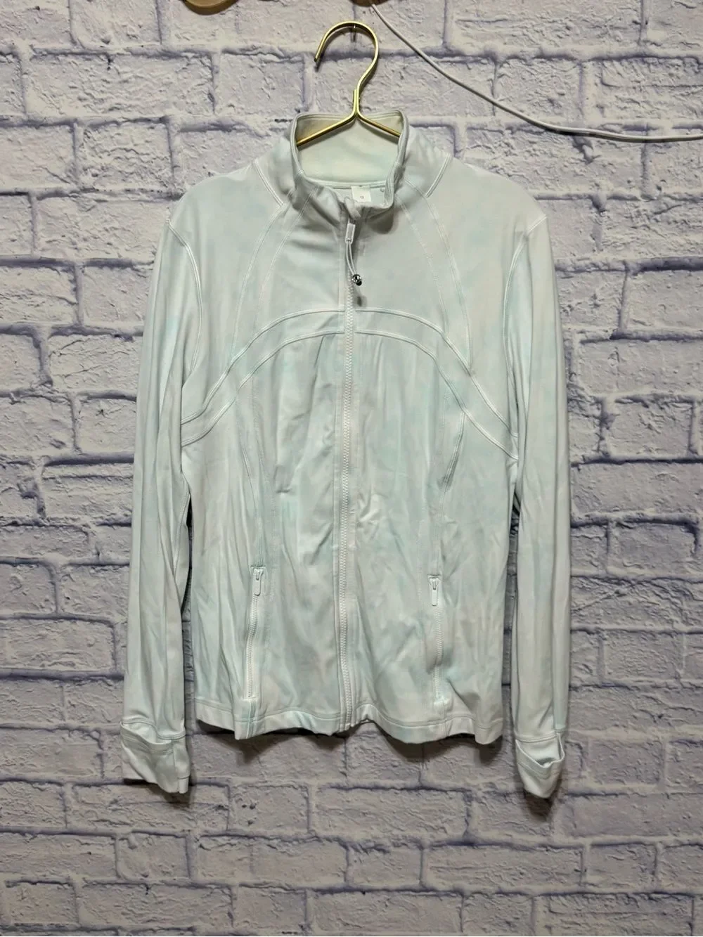 Lululemon define jacket size 12 diamond dye light blue and white Rare